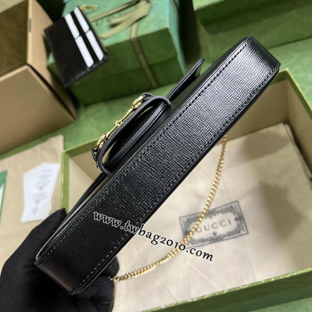gucci專櫃2024新款原廠皮肩背女包 古馳Horsebit1955系列迷你手袋 jcp1710
